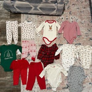 Girls Christmas Lot size 6-9 and 12 months
